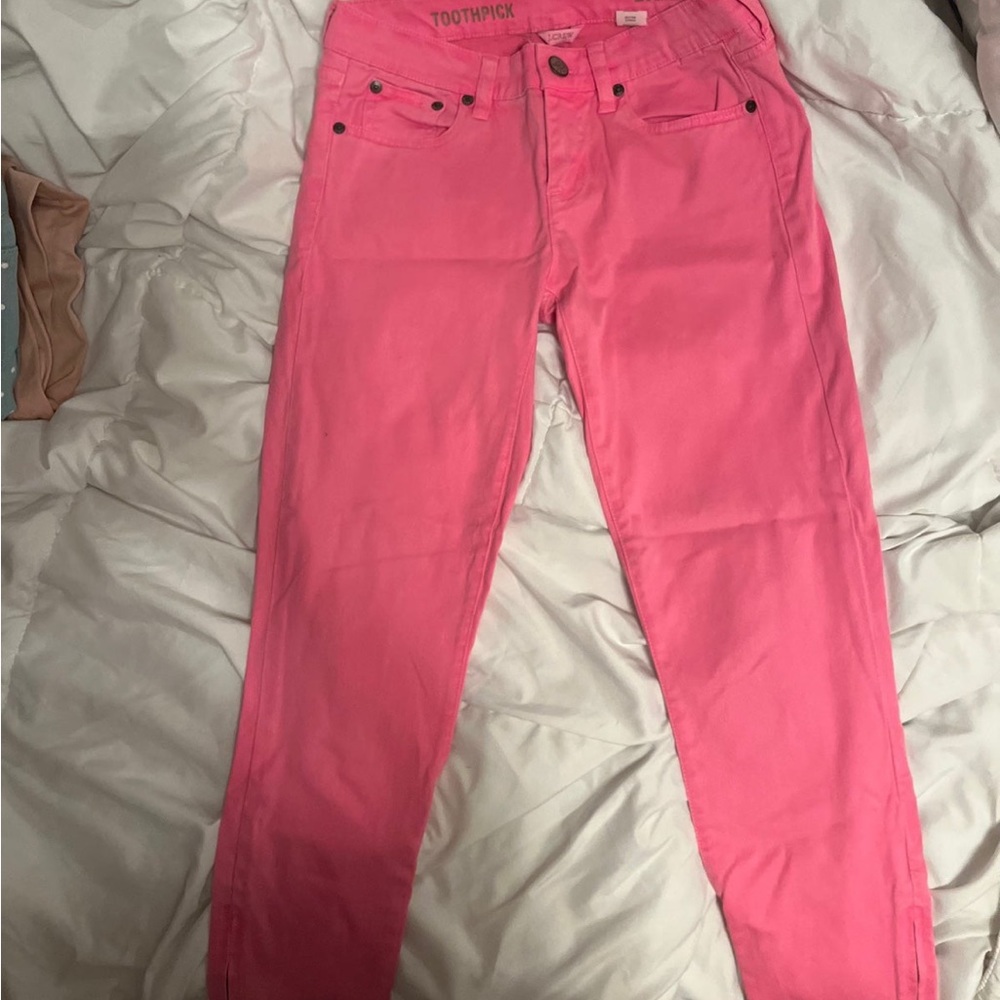 J Crew Toothpick Hot Pink Skinny Jeans